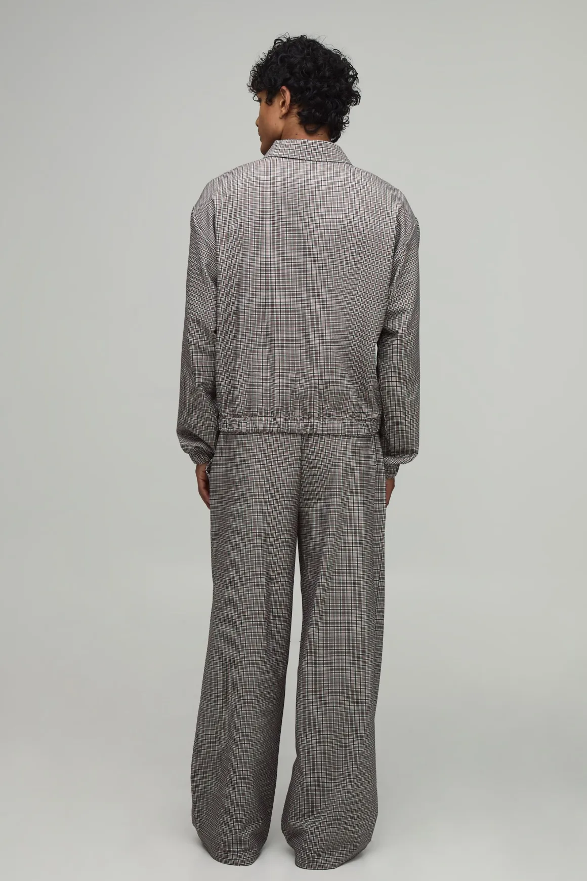 Surchemise Harrington Oversize À Carreaux En Tissu Technique Stretch