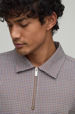 Surchemise Harrington Oversize À Carreaux En Tissu Technique Stretch
