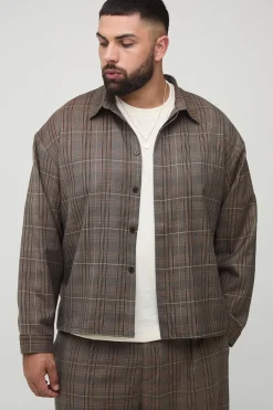 boohooMAN Surchemise Heritage à carreaux oversize Plus<Homme Chemises Grande Taille|Chemises