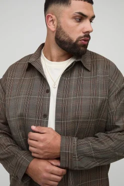 boohooMAN Surchemise Heritage à carreaux oversize Plus<Homme Chemises Grande Taille|Chemises