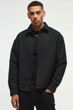 boohooMAN Surchemise jacquard léopard oversize<Homme Chemises