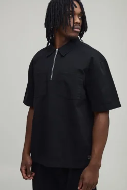 Surchemise Ouvrière Oversize Haute avec Zip Quart