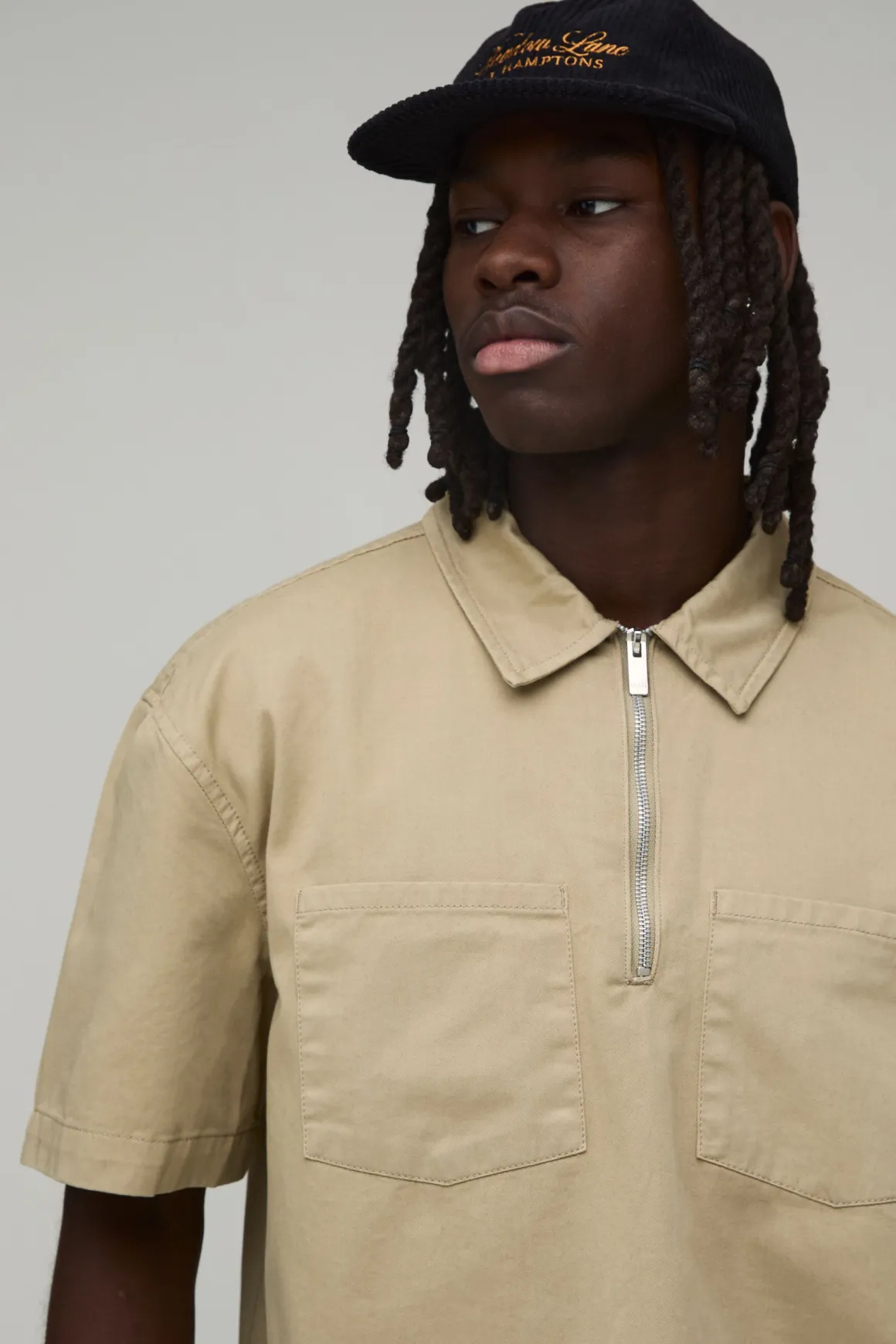 Surchemise Ouvrière Oversize à Fermeture Quart Zip