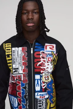 boohooMAN Surchemise Oversize Boxy À Imprimé Stack<Homme Tout Afficher|Ensembles Grandes Tailles