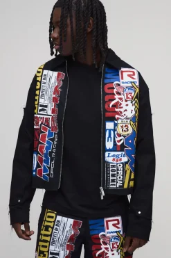 boohooMAN Surchemise Oversize Boxy À Imprimé Stack<Homme Tout Afficher|Ensembles Grandes Tailles
