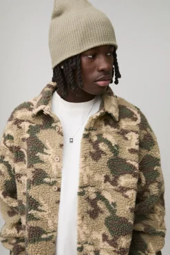 Surchemise oversize camouflage synthétique