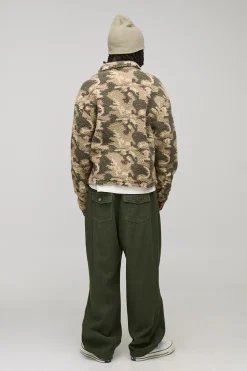 Surchemise oversize camouflage synthétique