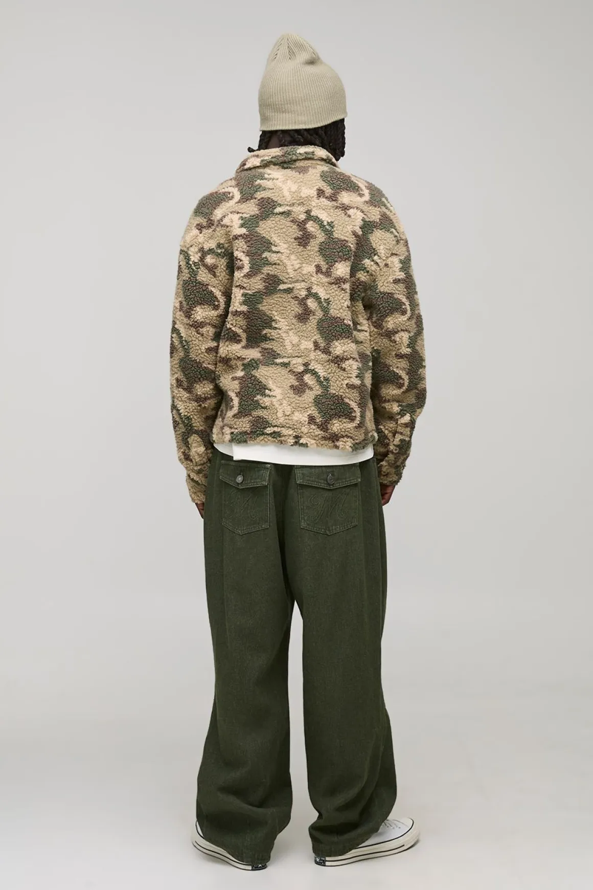 Surchemise oversize camouflage synthétique
