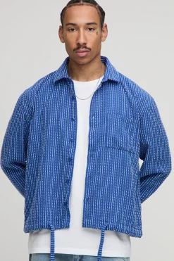 Surchemise oversize à carreaux Boucle Bungee Hem