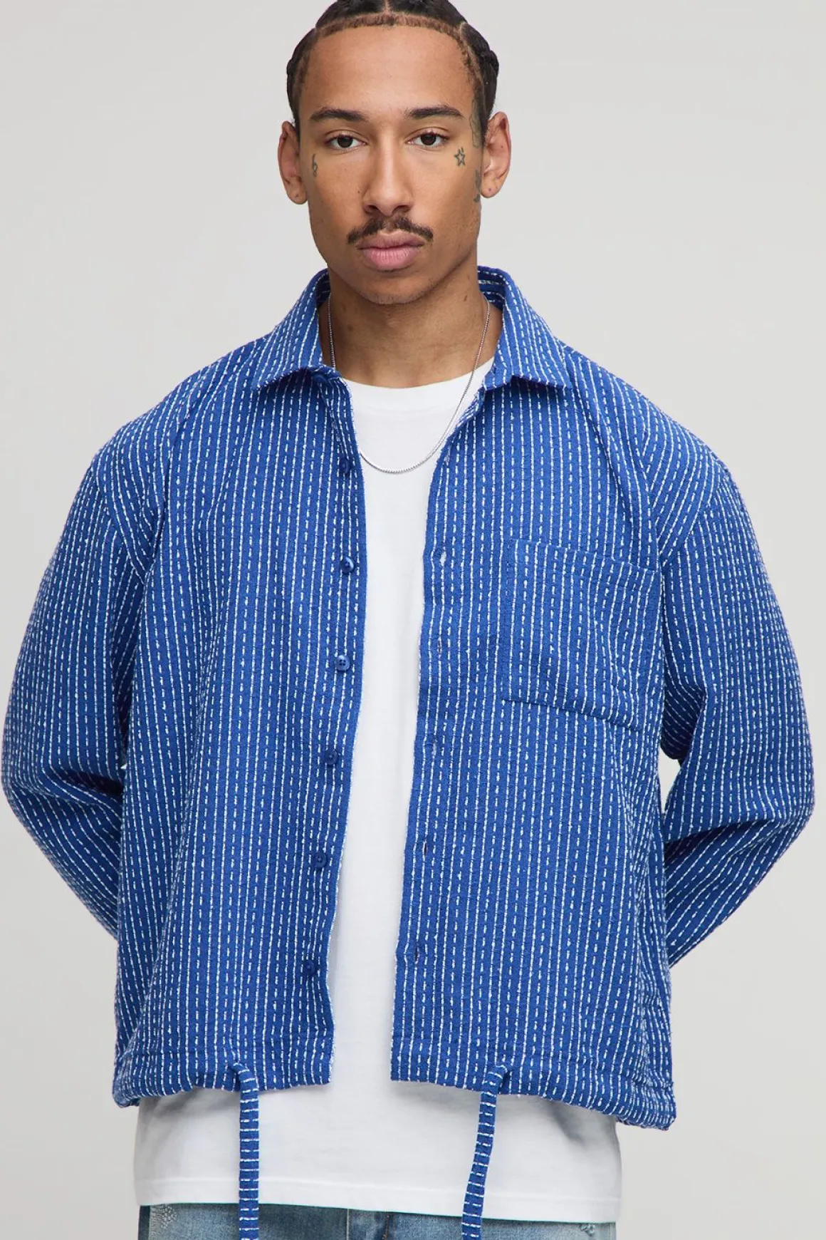 Surchemise oversize à carreaux Boucle Bungee Hem