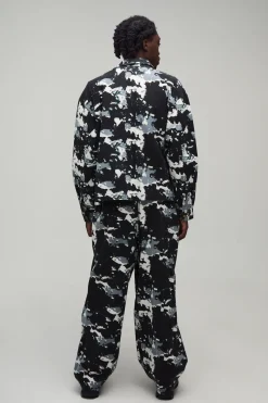Surchemise Oversize Coupe Boxy Imprimé Camouflage Déformé