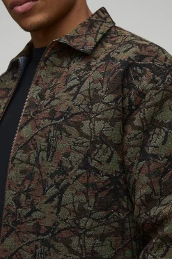 Surchemise oversize en camouflage lavée à l'acide