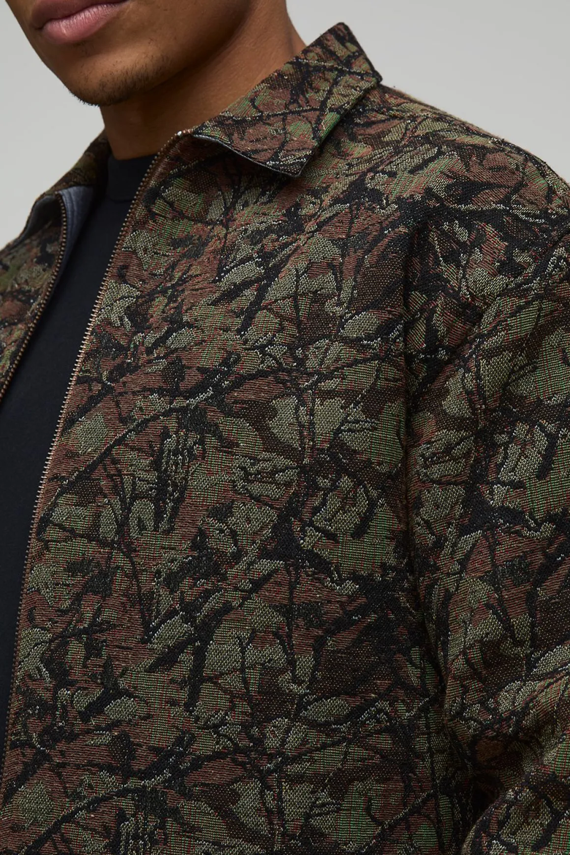 Surchemise oversize en camouflage lavée à l'acide