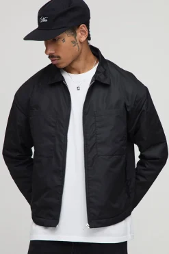 boohooMAN Surchemise oversize en nylon brodé et matelassée<Homme Chemises