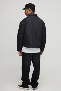 boohooMAN Surchemise oversize en nylon brodé et matelassée<Homme Chemises