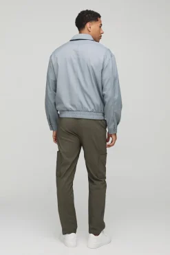 Surchemise oversize en sergé à ourlet élastiqué