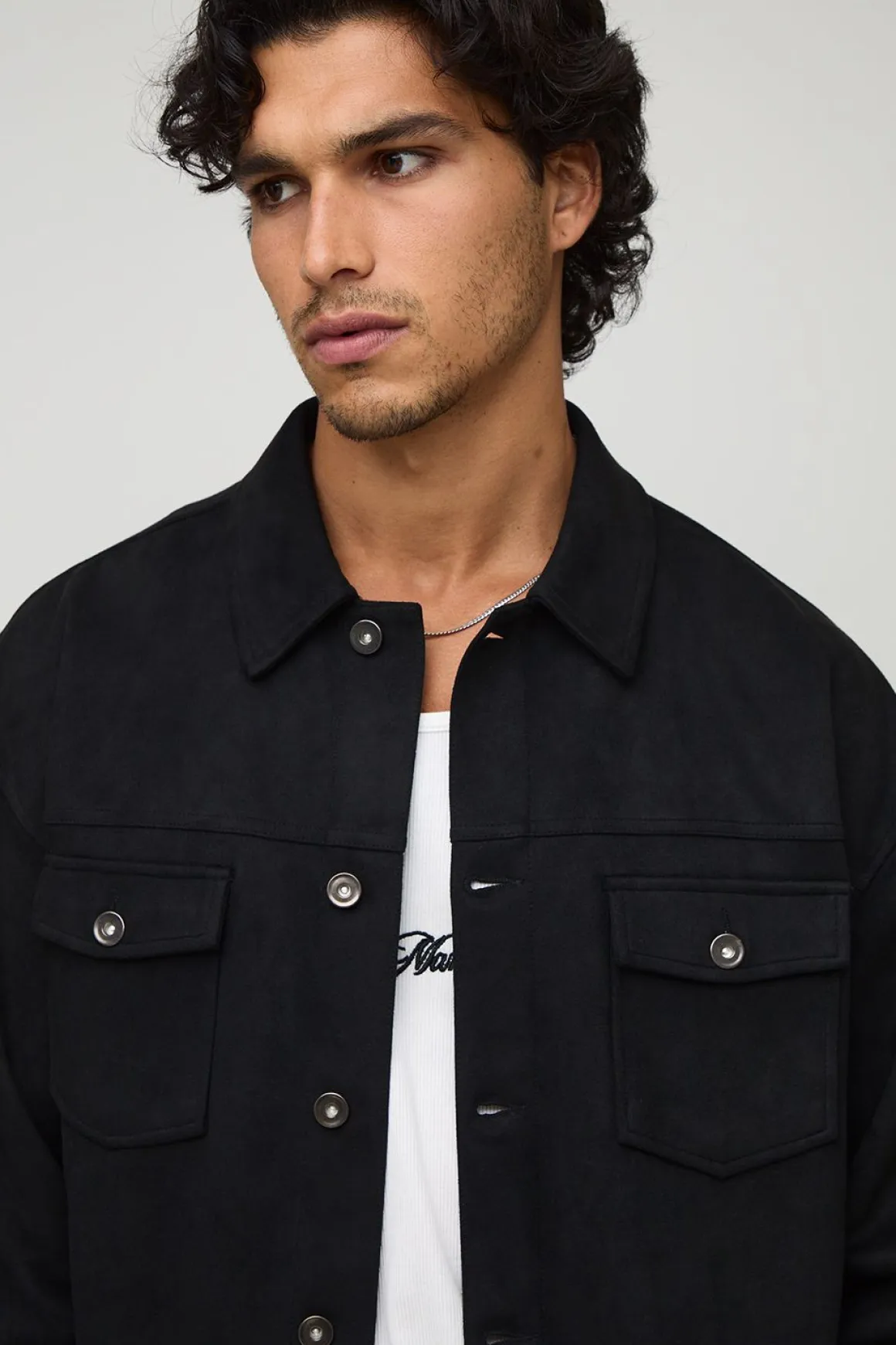 Surchemise oversize en suède synthétique