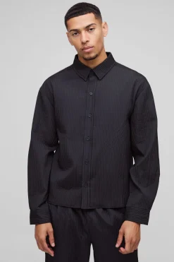 Surchemise technique à plis, coupe régulière