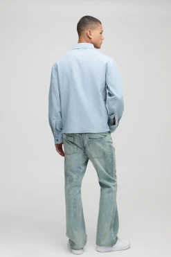 boohooMAN Surchemise technique à plis surdimensionnée<Homme Chemises