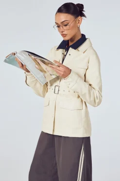 Surchemise Utilitaire À Poches En Synthétiquecuir Avec Ceinture