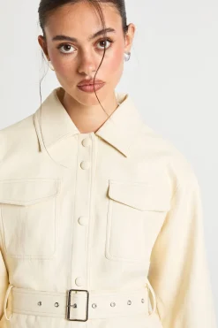 Surchemise Utilitaire À Poches En Synthétiquecuir Avec Ceinture