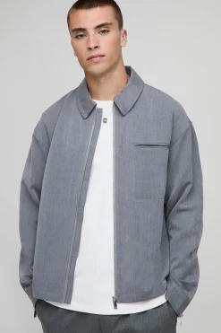 boohooMAN Surchemise à zip classique avec détails de poche<Homme Chemises