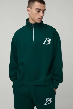 Surdimensionné Boxy B 1/4 Zip survêtement superposé