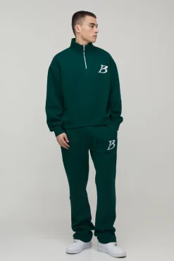 Surdimensionné Boxy B 1/4 Zip survêtement superposé