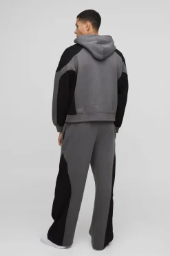 boohooMAN Surdimensionné, coupe boxy, détail couture pour hommes - survêtement à capuche<Homme Survêtements