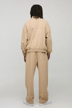 boohooMAN Surdimensionné à la coupe carrée Loopback Homme Script Sweatshirt à col entonnoir et survêtement<Homme Survêtements