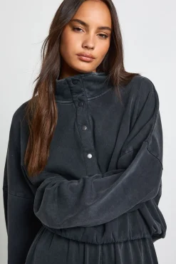 boohoo Survêtement acid wash à col entonnoir et jambes droites<Femme Survêtements|Survêtements