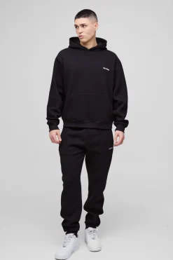boohooMAN Survêtement à capuche pour homme oversize boxy 330gsm<Homme Survêtements