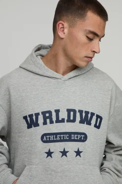 Survêtement à capuche surdimensionné à la coupe carrée Worldwide Star Varsity avec empiècement