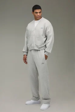 boohooMAN Survêtement Cardigan Jersey Appliqué Official Man Coupe Ample Oversize<Homme Survêtements