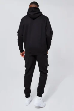 boohooMAN Survêtement cargo à capuche et empiècement - MAN<Homme Survêtements