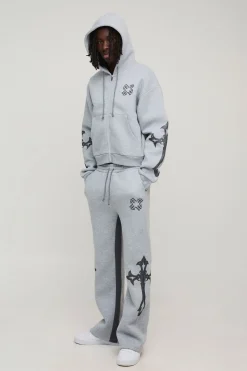 boohooMAN Survêtement à Casynthétiqueche Croisé Rétréci avec Soufflets Évasés Zippés<Homme Survêtements
