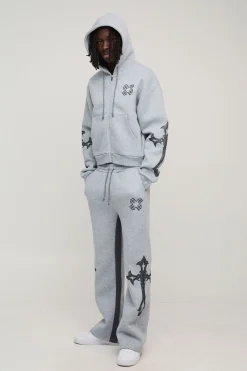 boohooMAN Survêtement à Casynthétiqueche Croisé Rétréci avec Soufflets Évasés Zippés<Homme Survêtements