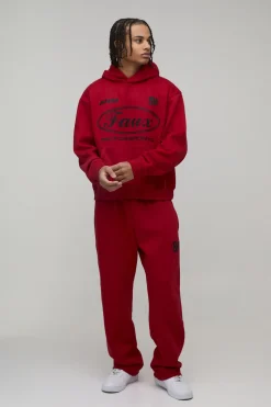 boohooMAN Survêtement à Casynthétiqueche Graphique Moto Oversize Coupe Ample<Homme Survêtements