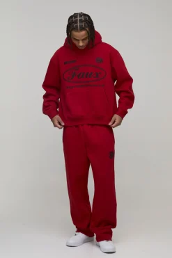 boohooMAN Survêtement à Casynthétiqueche Graphique Moto Oversize Coupe Ample<Homme Survêtements