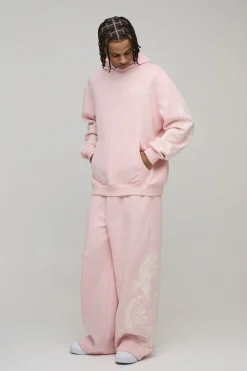 Survêtement à Casynthétiqueche Oversize avec Motif Dragon