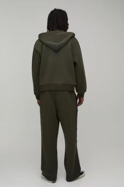 boohooMAN Survêtement À Casynthétiqueche Oversize Boxy Avec Panneaux À Carreaux Et Fermeture Zippée<Homme Survêtements