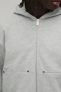 Survêtement à Casynthétiqueche Zippé Carpenter Oversize Ample Taille Haute