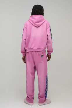 boohooMAN Survêtement À Casynthétiqueche Délavé Graphique Ample Oversize<Homme Survêtements