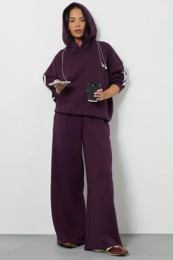 boohoo Survêtement à Casynthétiqueche Jambes Droites avec Bandes Latérales<Femme Survêtements|Survêtements