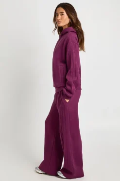 Survêtement à Casynthétiqueche Jambes Larges avec Détail Plis Latéraux