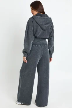 boohoo Survêtement à Casynthétiqueche Double Zip Taille Cintrée Effet Délavé<Femme Survêtements|Survêtements
