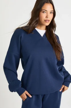 Survêtement à col en V, ample, à capuche et à jambes droites