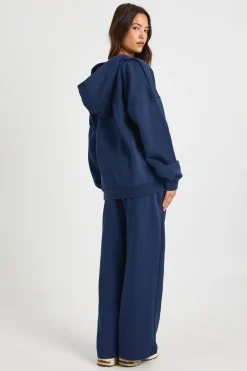 Survêtement à col en V, ample, à capuche et à jambes droites