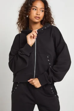Survêtement combiné : sweat à capuche zippé avec détails de couture et pantalon jogger à jambes larges