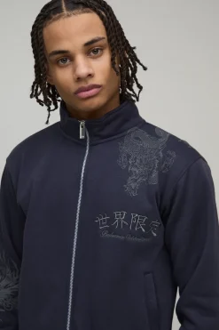 Survêtement Coupe Regular À Col Montant Zippé Avec Motif Dragon